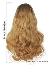 ModeMuse Long Layered Blonde Wig with Curtain Bangs – Synthetic Everyday Fashion Wig 6030X#1T27