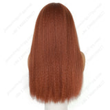 24 Inch 4×4 Lace Front Wig Kinky Straight #30 Auburn - Statement Look | Effortless Glam