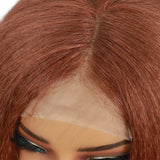 24 Inch 4×4 Lace Front Wig Kinky Straight #30 Auburn - Statement Look | Effortless Glam