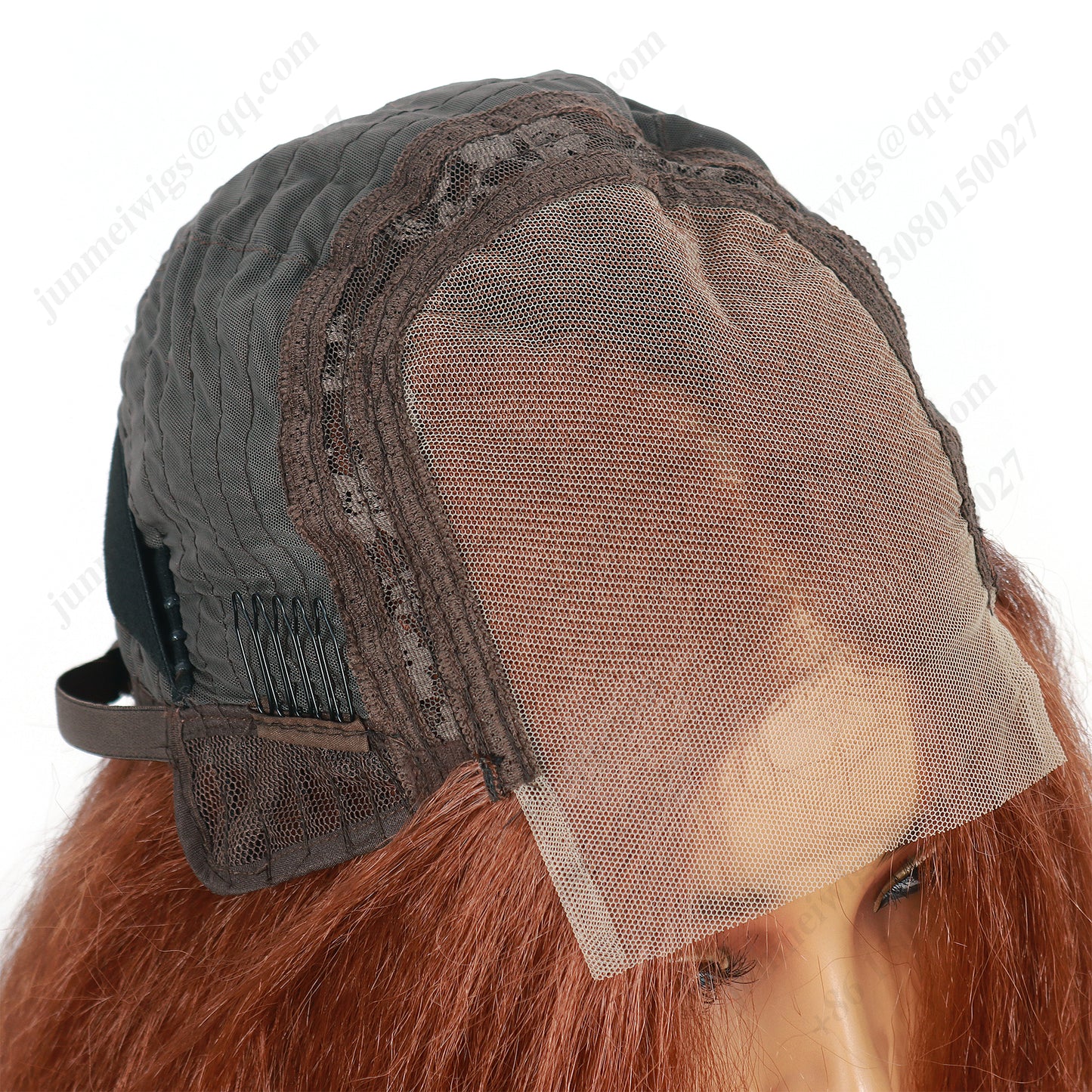 24 Inch 4×4 Lace Front Wig Kinky Straight #30 Auburn - Statement Look | Effortless Glam