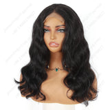 18 Inch 4×4 Lace Front Wig Loose Wave Natural Black - Daily Wear | Comfortable & Low-Maintenance