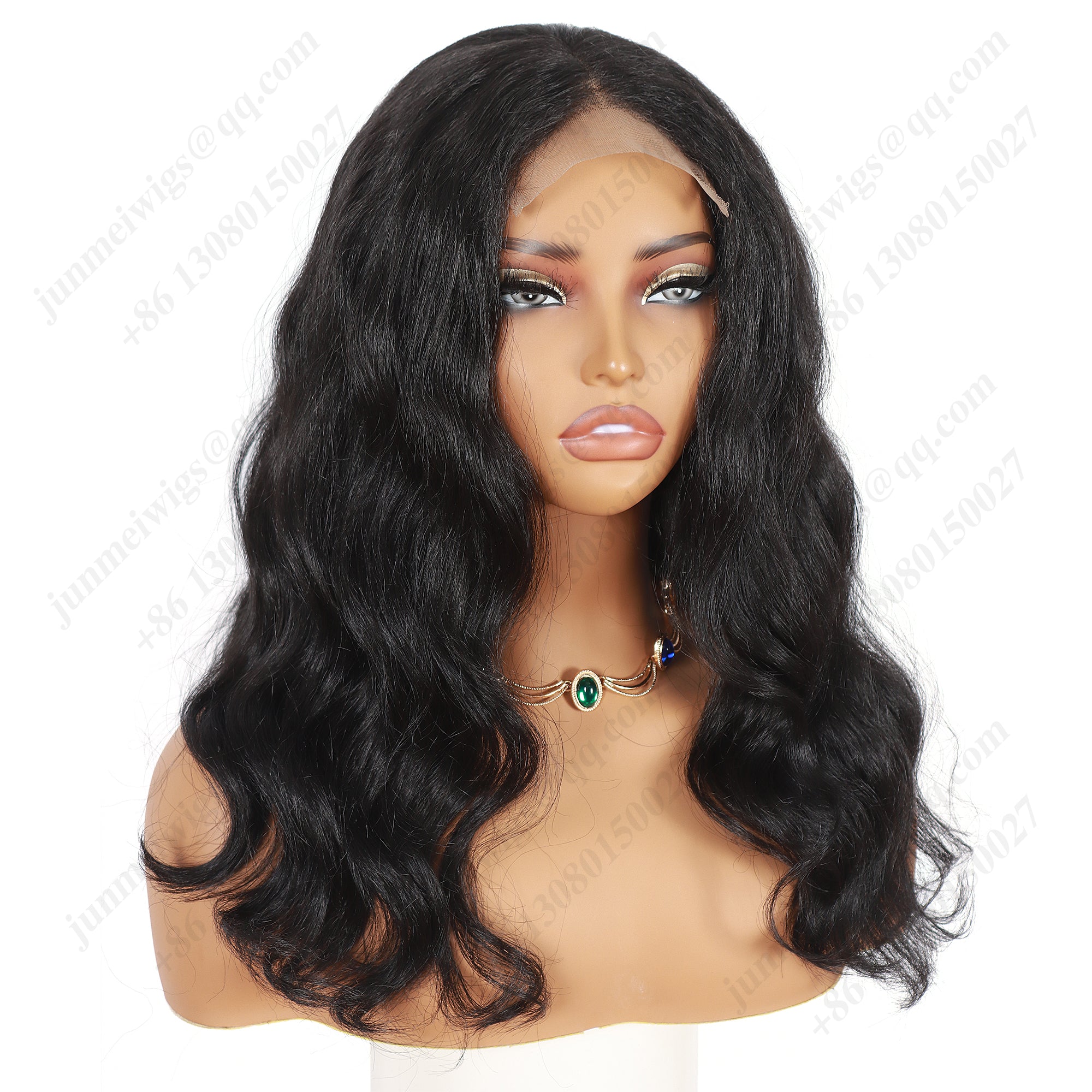 18 Inch 4×4 Lace Front Wig Loose Wave Natural Black - Daily Wear | Comfortable & Low-Maintenance