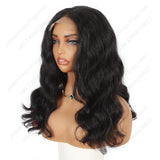 18 Inch 4×4 Lace Front Wig Loose Wave Natural Black - Daily Wear | Comfortable & Low-Maintenance