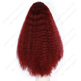 22 Inch 13×4 Lace Front Wig Kinky Curly Burgundy - Perfect for Party | Eye-Catching & Heat Resistant