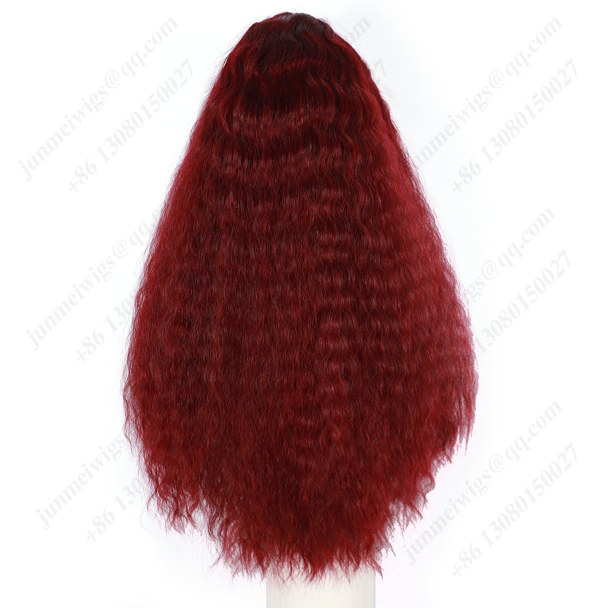 22 Inch 13×4 Lace Front Wig Kinky Curly Burgundy - Perfect for Party | Eye-Catching & Heat Resistant