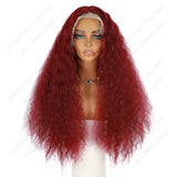 22 Inch 13×4 Lace Front Wig Kinky Curly Burgundy - Perfect for Party | Eye-Catching & Heat Resistant