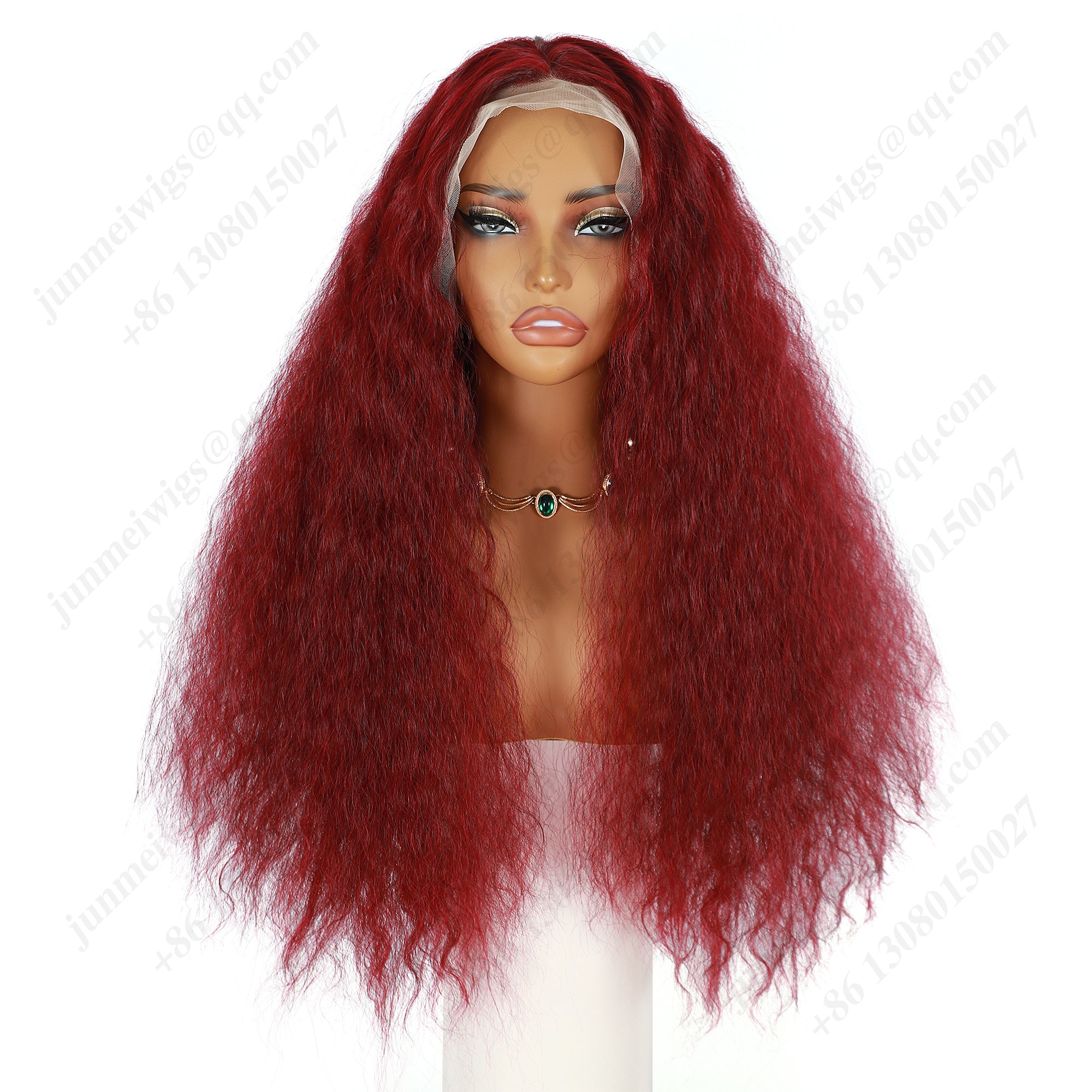 22 Inch 13×4 Lace Front Wig Kinky Curly Burgundy - Perfect for Party | Eye-Catching & Heat Resistant