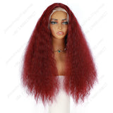22 Inch 13×4 Lace Front Wig Kinky Curly Burgundy - Perfect for Party | Eye-Catching & Heat Resistant