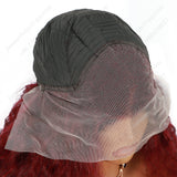22 Inch 13×4 Lace Front Wig Kinky Curly Burgundy - Perfect for Party | Eye-Catching & Heat Resistant