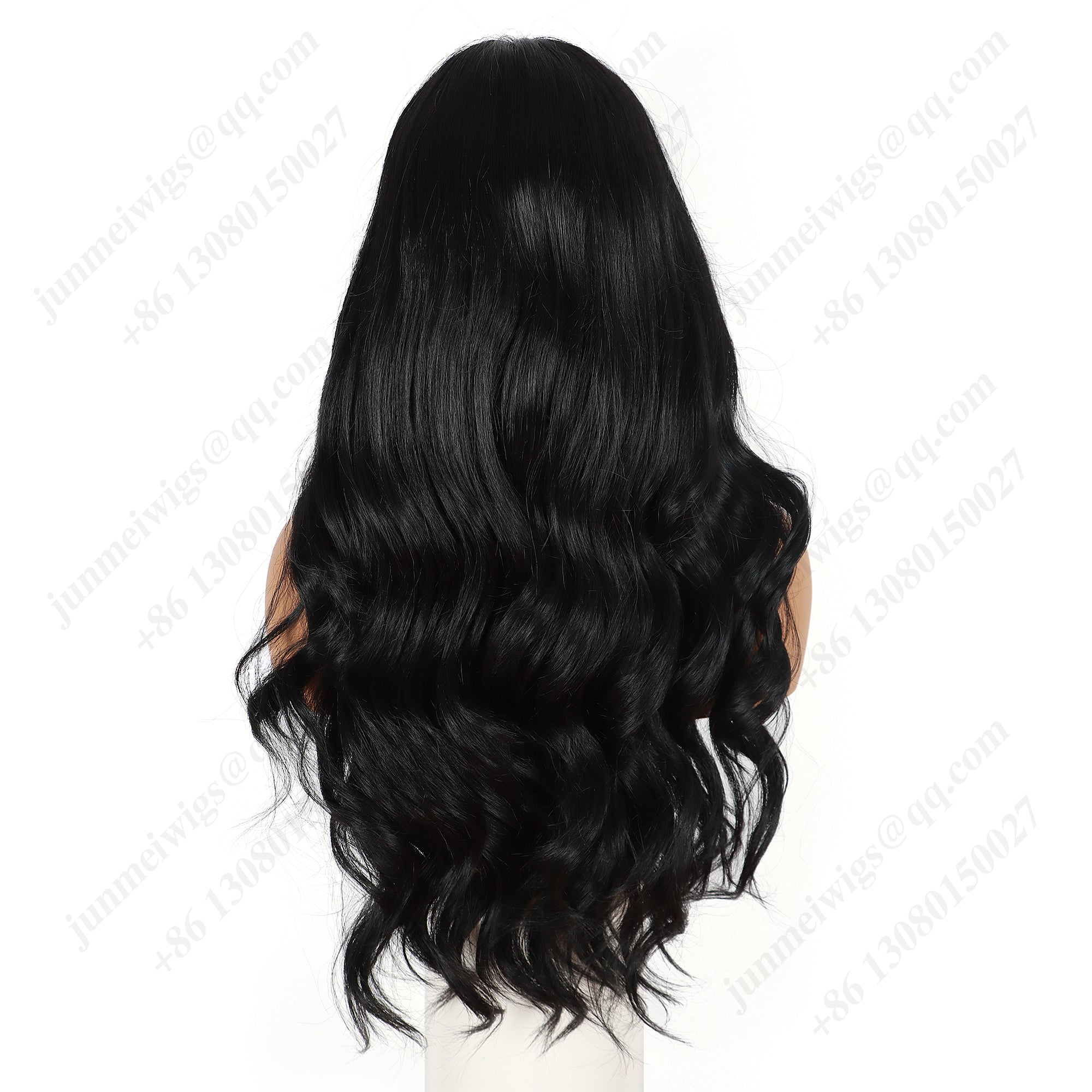 ModeMuse 24 Inch 13×4 HD Lace Front Synthetic Wig – Big Wave, Middle Part, Natural Black, Natural Hairline