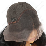 ModeMuse 24 Inch 13×4 HD Lace Front Synthetic Wig – Big Wave, Middle Part, Natural Black, Natural Hairline