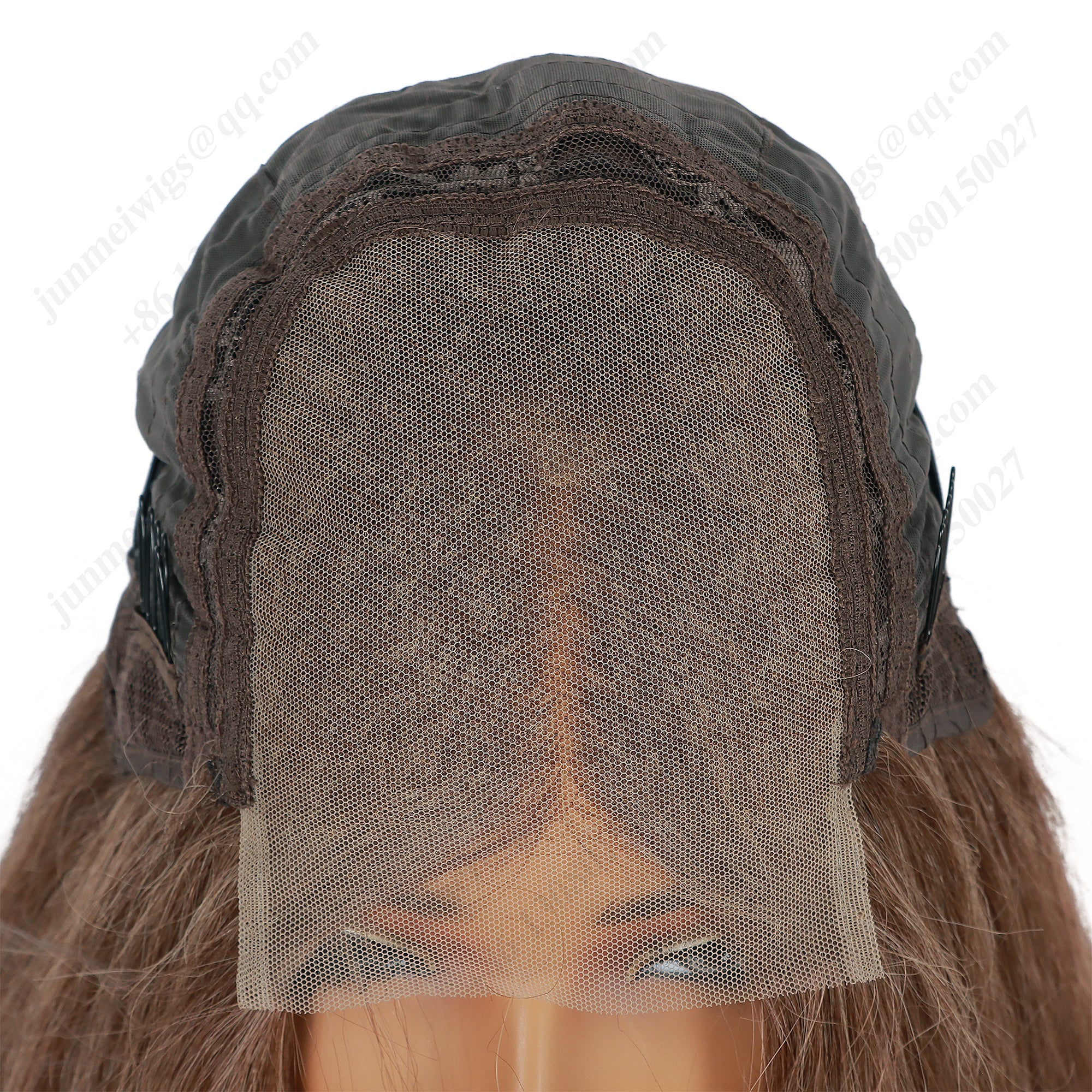 ModeMuse 28 Inch 4×4 HD Lace Front Synthetic Wig – Yaki Straight, Middle Part, Natural Brown, Natural Hairline
