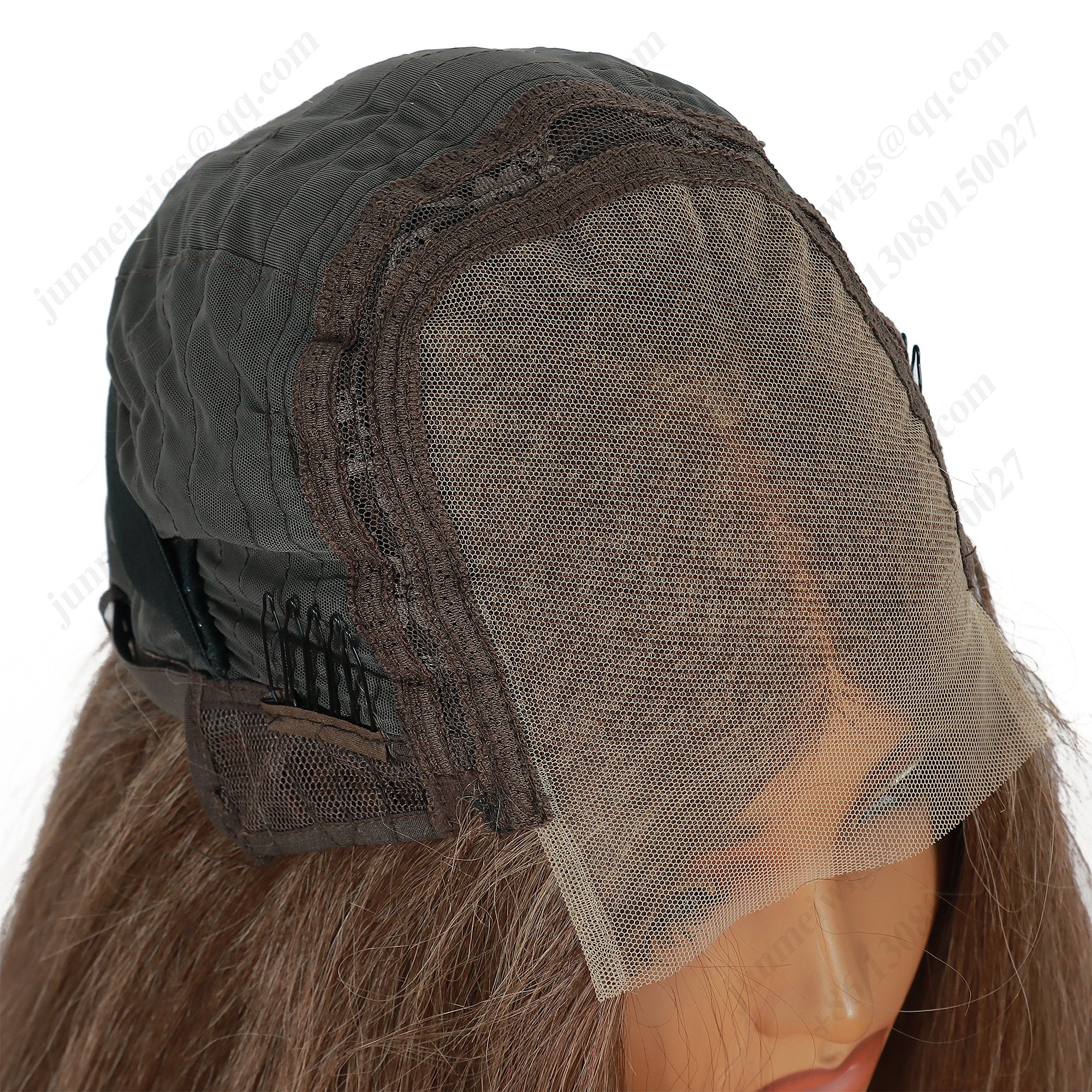 ModeMuse 28 Inch 4×4 HD Lace Front Synthetic Wig – Yaki Straight, Middle Part, Natural Brown, Natural Hairline