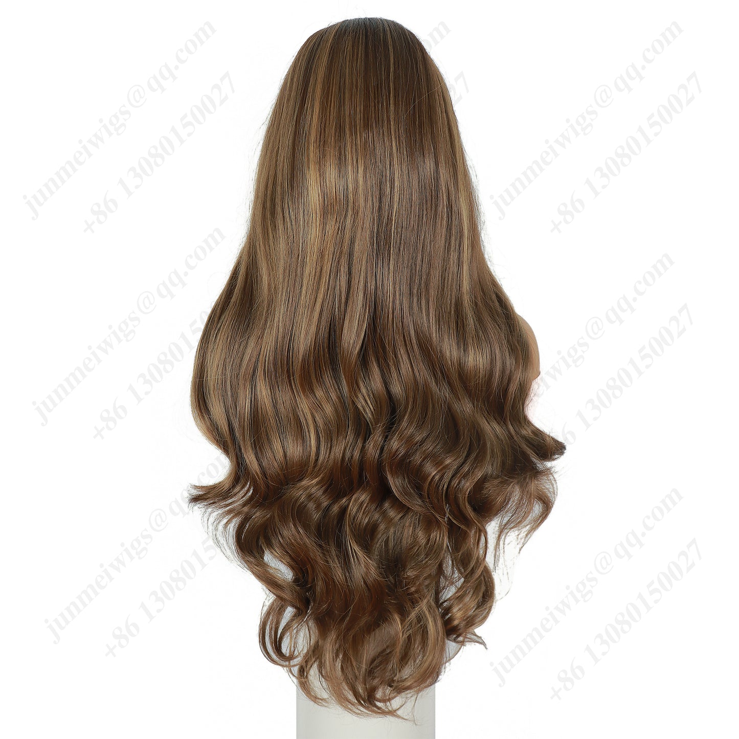 ModeMuse 24 Inch HD Lace Front Synthetic Wig – Long Loose Wave, Middle Part, Golden Brown Blend, Natural Hairline for Events