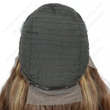 ModeMuse 24 Inch HD Lace Front Synthetic Wig – Long Loose Wave, Middle Part, Golden Brown Blend, Natural Hairline for Events