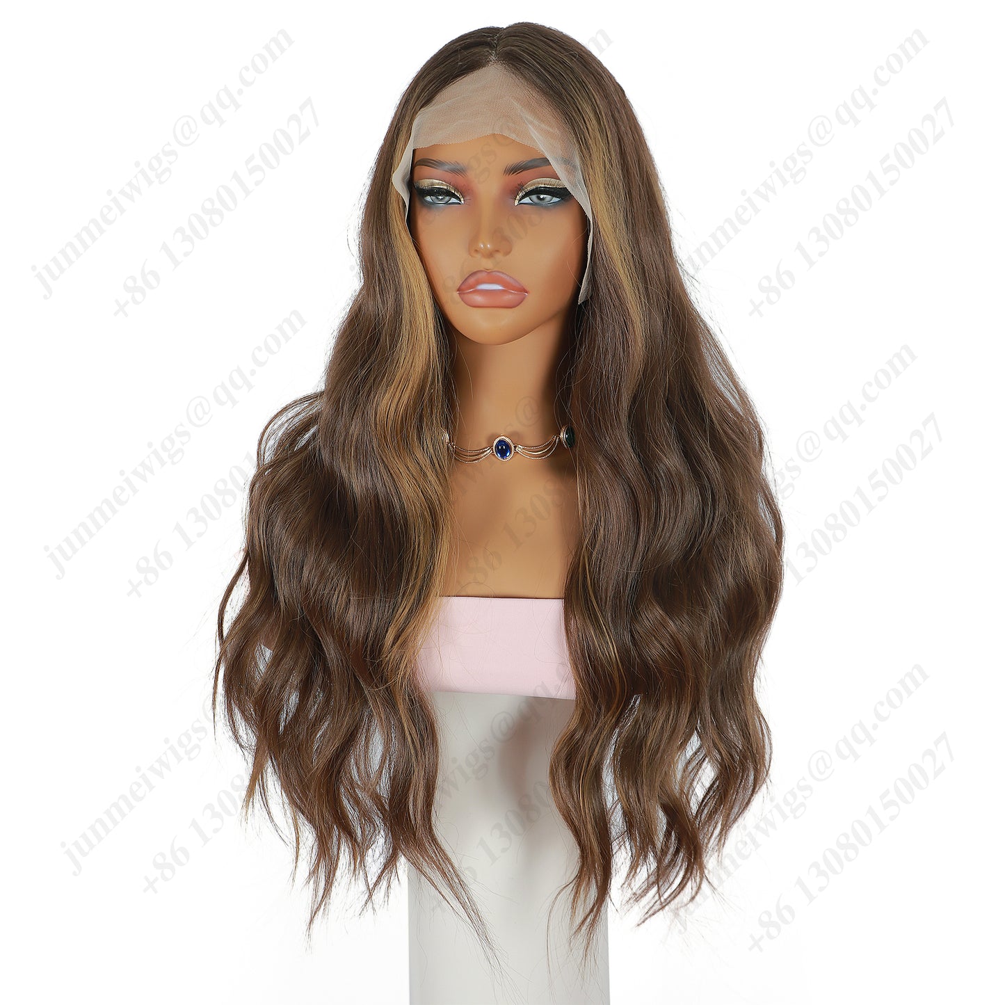 24 Inch T Part Lace Front Wig Body Wave #8/27 Dark Brown & Blonde - Statement Look | Effortless Glam