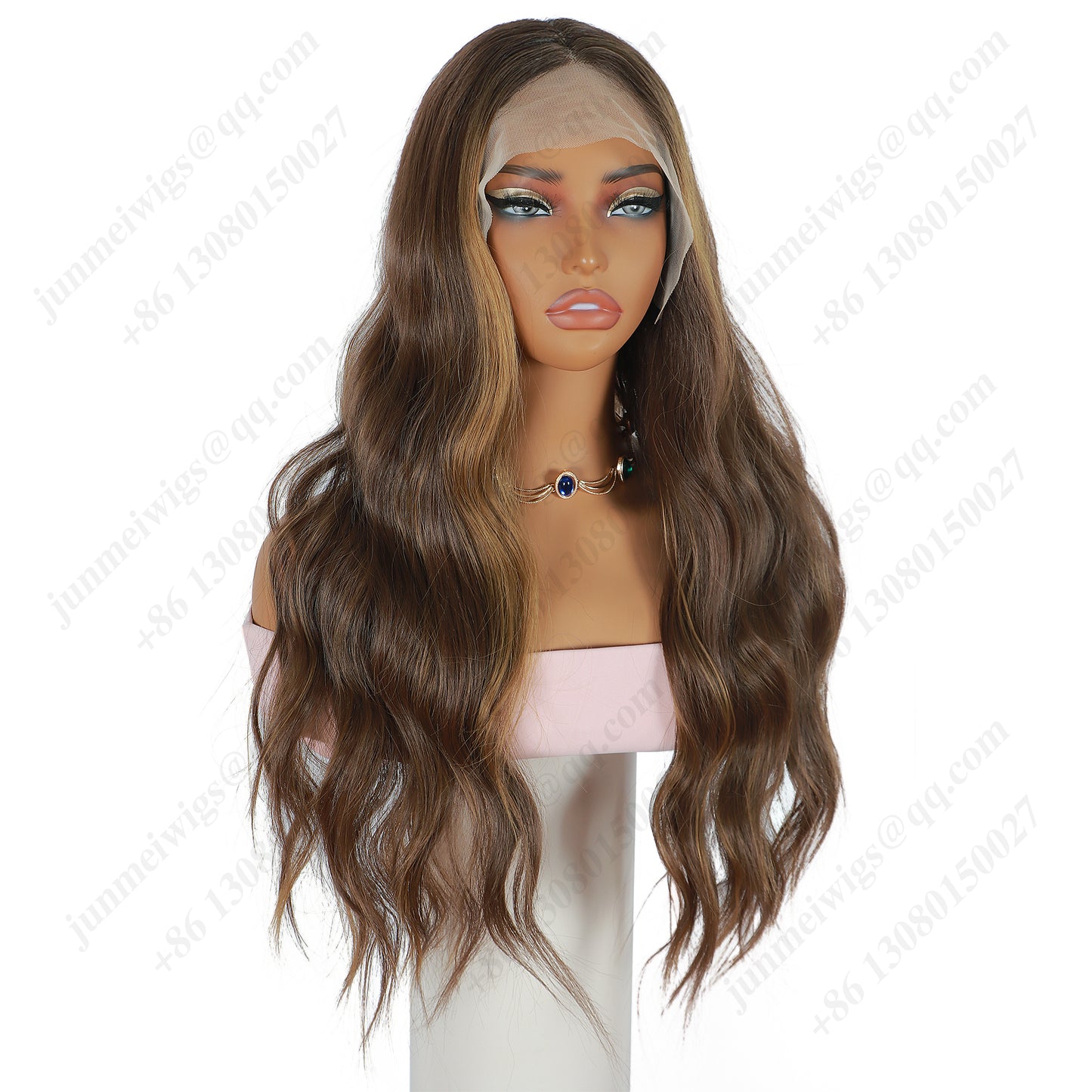 24 Inch T Part Lace Front Wig Body Wave #8/27 Dark Brown & Blonde - Statement Look | Effortless Glam