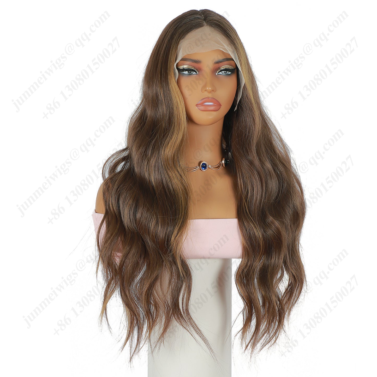 24 Inch T Part Lace Front Wig Body Wave #8/27 Dark Brown & Blonde - Statement Look | Effortless Glam