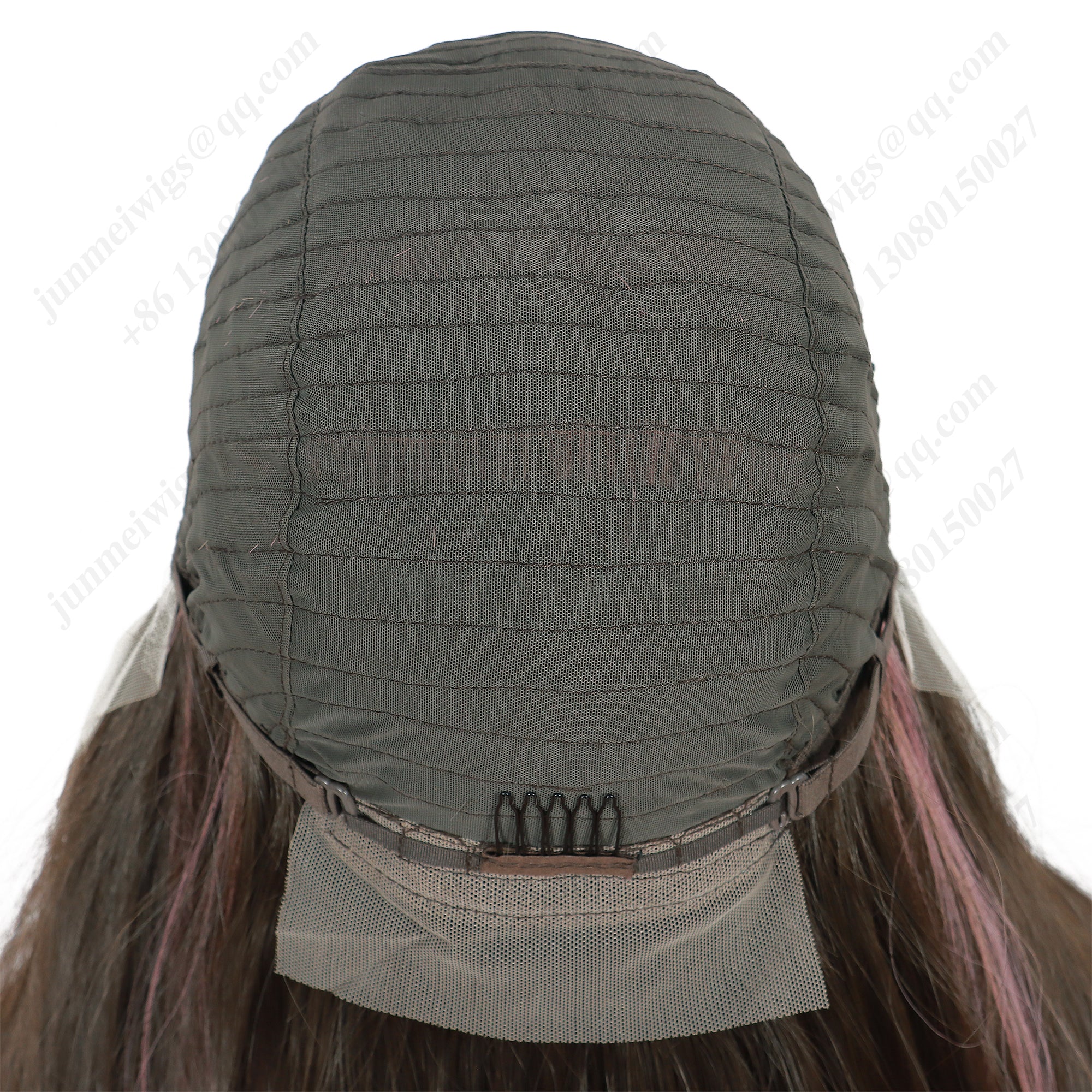 ModeMuse 26 Inch HD Lace Front Synthetic Wig – Long Loose Wave, Middle Part, Dark Brown with Pink Highlights, Natural Hairline for Special Occasions