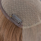 Golden brown color, long bangs, straight hair, lace hair piece