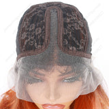 10 Inch T Part Lace Front Wig Long Bob Straight Ombre Black to Orange - Statement Ready