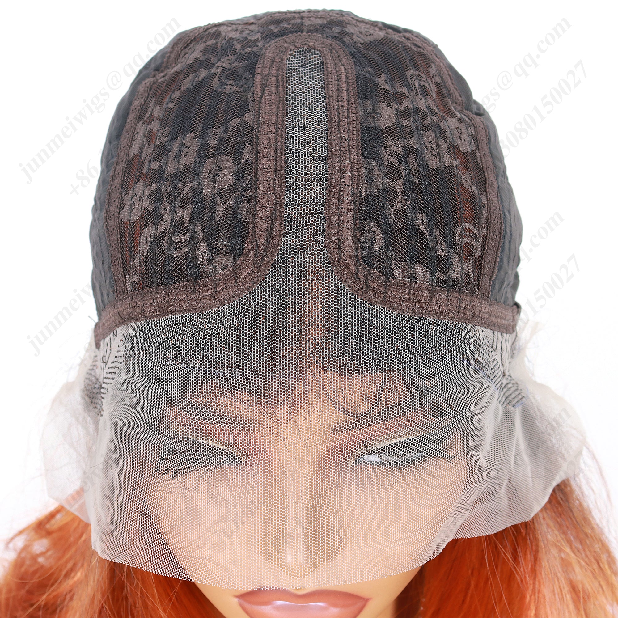 10 Inch T Part Lace Front Wig Long Bob Straight Ombre Black to Orange - Statement Ready
