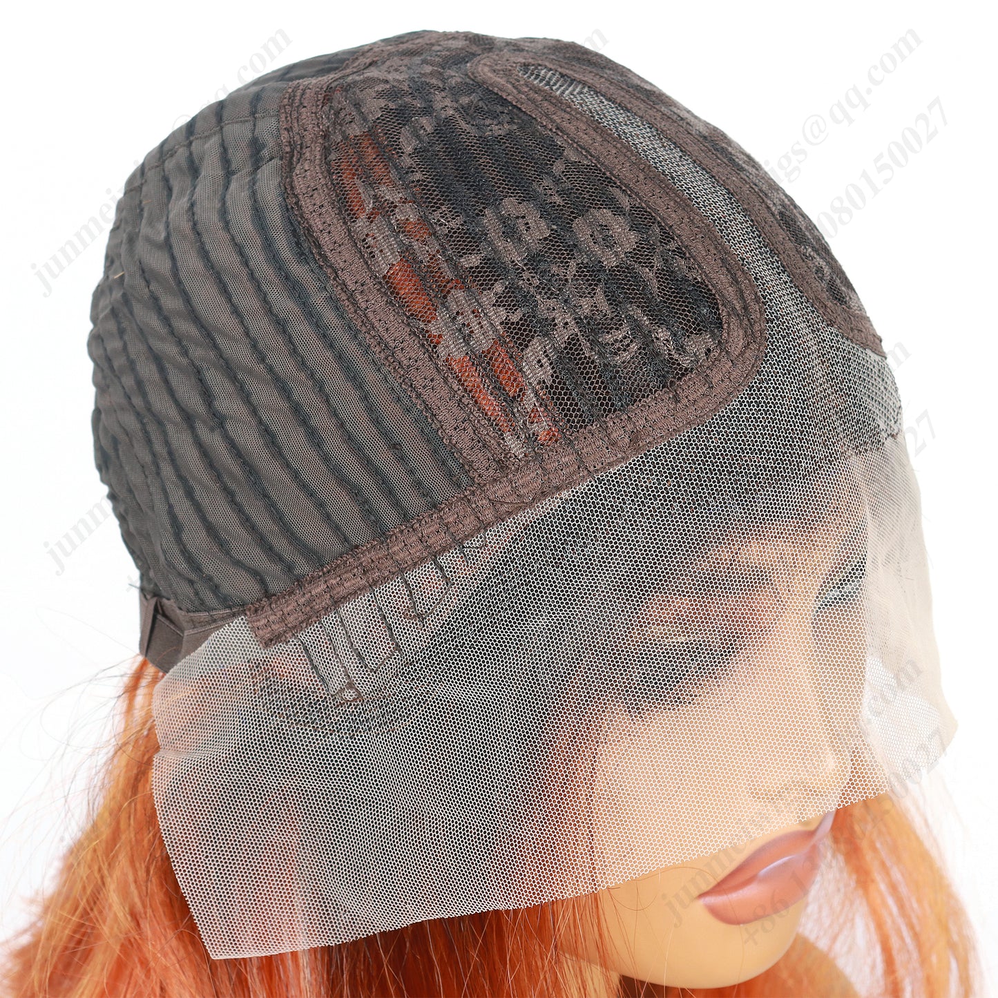 10 Inch T Part Lace Front Wig Long Bob Straight Ombre Black to Orange - Statement Ready