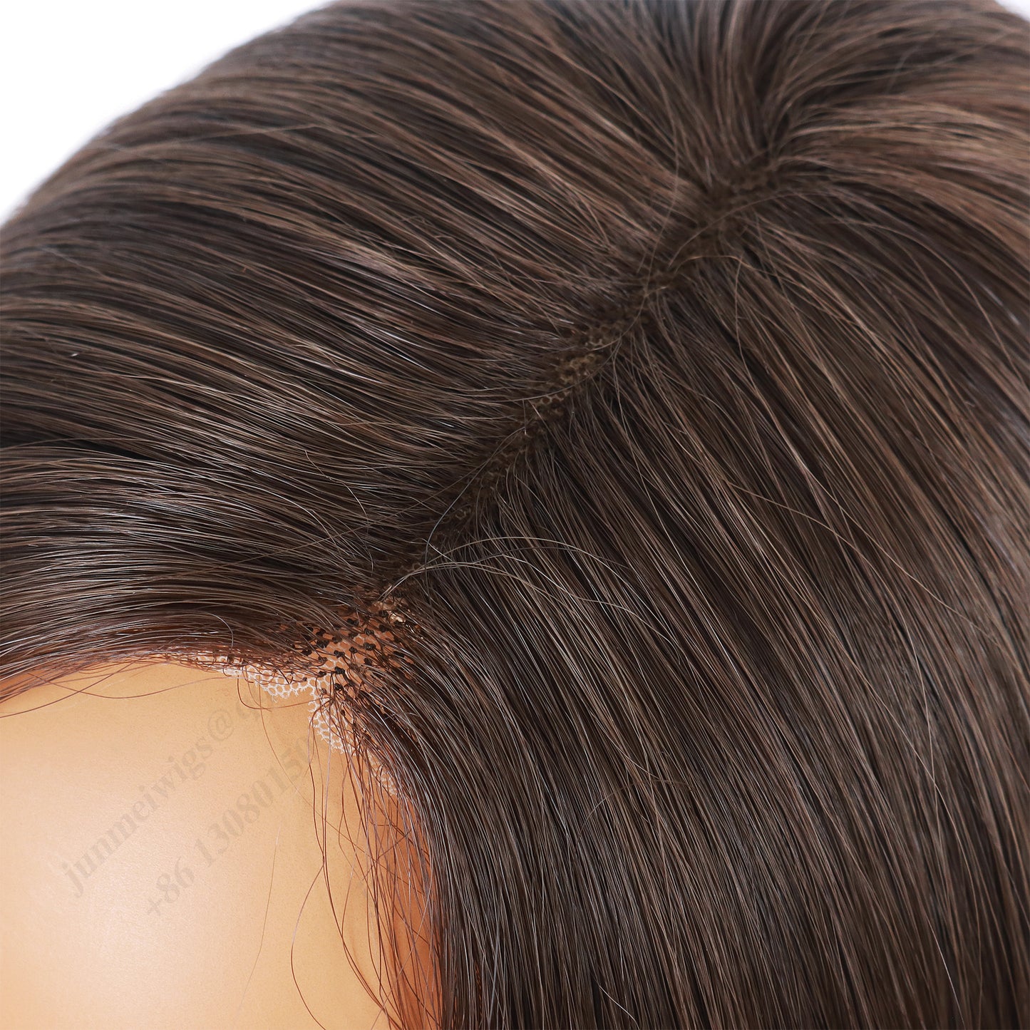 8 Inch T Part Lace Front Wig Medium Bob Straight Dark Brown - Daily Wear | Low-Maintenance & Chic