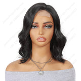 12 Inch T Part Lace Front Wig Bob Body Wave Natural Black - Daily Essential