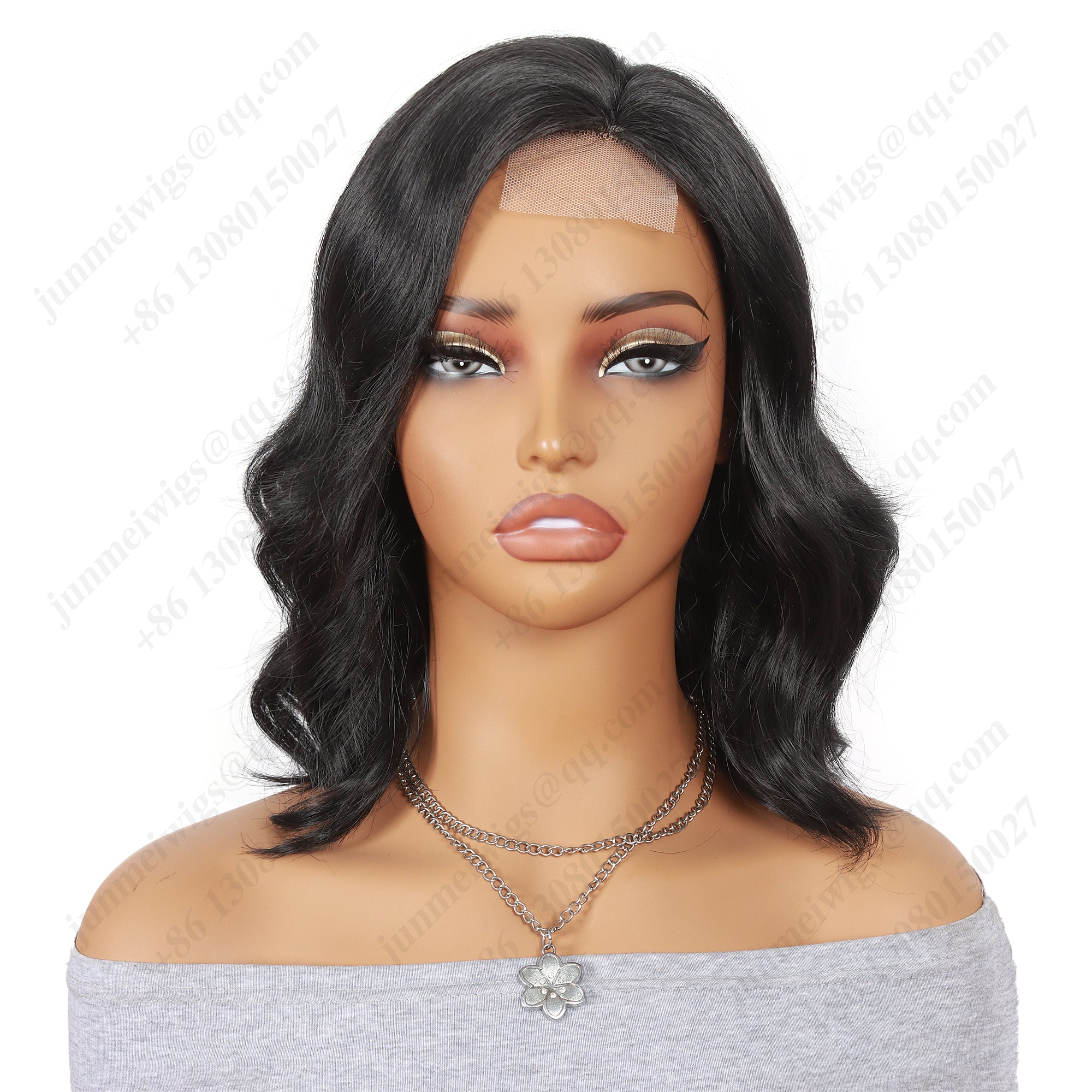 12 Inch T Part Lace Front Wig Bob Body Wave Natural Black - Daily Essential