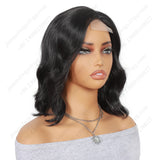 12 Inch T Part Lace Front Wig Bob Body Wave Natural Black - Daily Essential