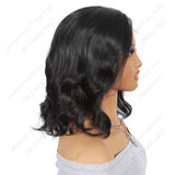 12 Inch T Part Lace Front Wig Bob Body Wave Natural Black - Daily Essential
