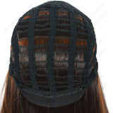 28 Inch T Part Lace Front Wig Straight Black & Brown with Orange Highlights - Statement Ready